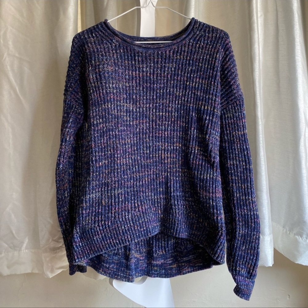 Gap Multi Colored Sweater Gap Relaxed Rollneck Shaker Sweater Navy Blue